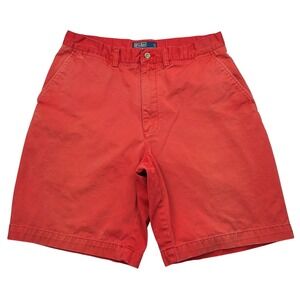 Vintage Polo Ralph Lauren Prospect Shorts Mens Size 32 Red Washed Chino Faded